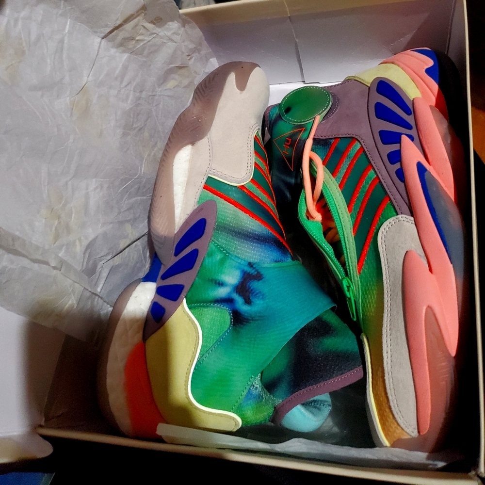 NIB Adidas multi-color Unisex High Tops w/ lace&velcro closure.
